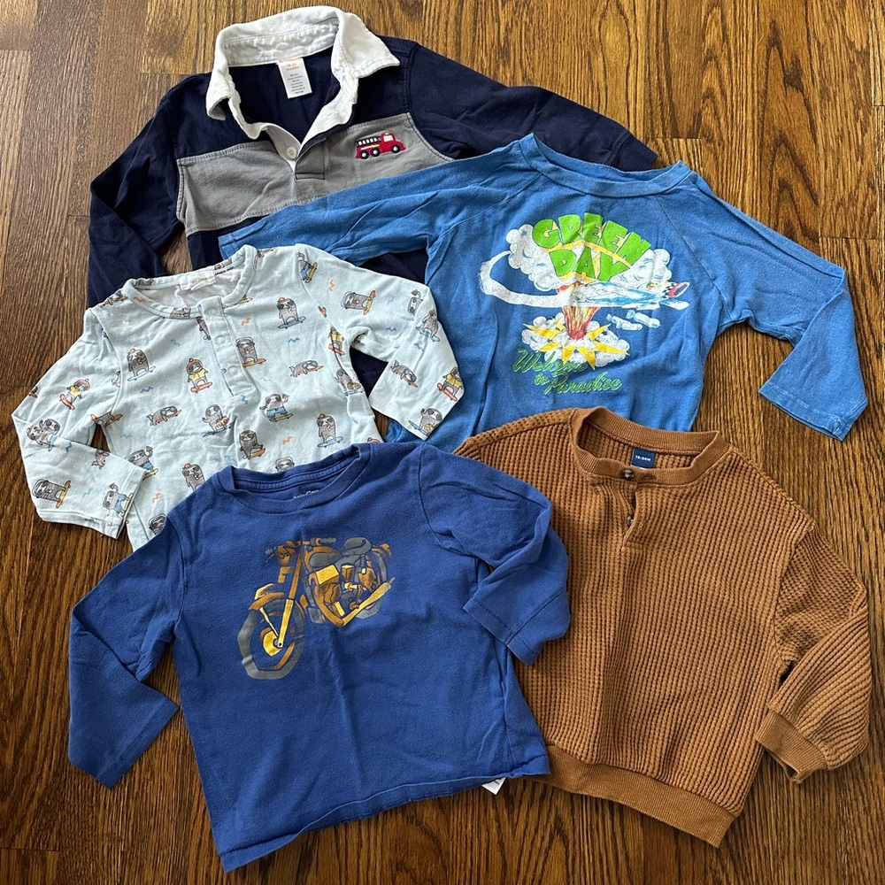Toddler Long Sleeve Tops Bundle, size 18-24M (set of 5)
